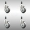 Service Caster 4 Inch 316SS Thermoplastic Rubber Swivel 1 Inch Expanding Stem Caster Set SCC-SS316EX20S414-TPRB-1-4 - alternate 1